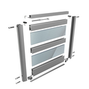 Schiebetür, Deckenschiene dreiläufig Profil Aluminium, 20,00