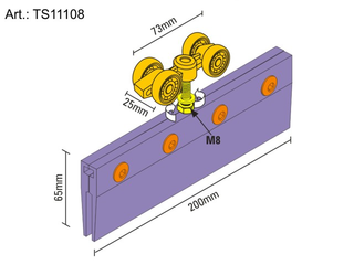 Schiebetrbeschlag  Laufrollen TIGRIS I  (fr 8,10,12 mm Glas)