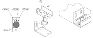 Glasschiebetr Untere Fhrung (fr 8, 10, 12 mm Glas)