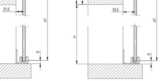 Glasschiebetr Untere Fhrung (fr 8, 10, 12 mm Glas)