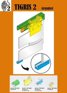 Glasschiebetr Fhrungsschiene fr TIGRIS II