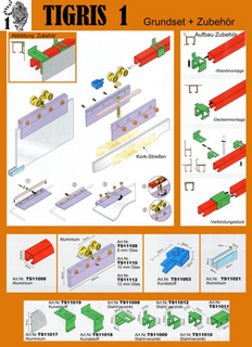Glasschiebetr Fhrungsschiene fr TIGRIS I Lnge: 3000 mm
